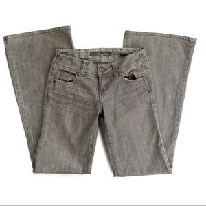 Level 99 Grey Denim Jeans Mid-rise Flares Size 25